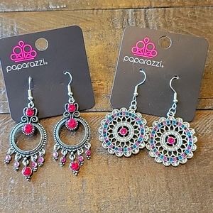 Sparkly Silver Multi Stone Earrings